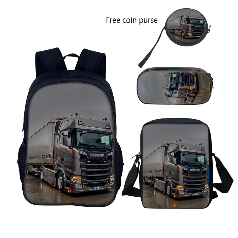 SCANIA เกมอะนิเมะเด็กกระเป๋าเป้สะพายหลังเด็กกระเป๋าดินสอเครื่องเขียนกล่องแล็ปท็อป mochila ของขวัญเด็กสามชิ้น