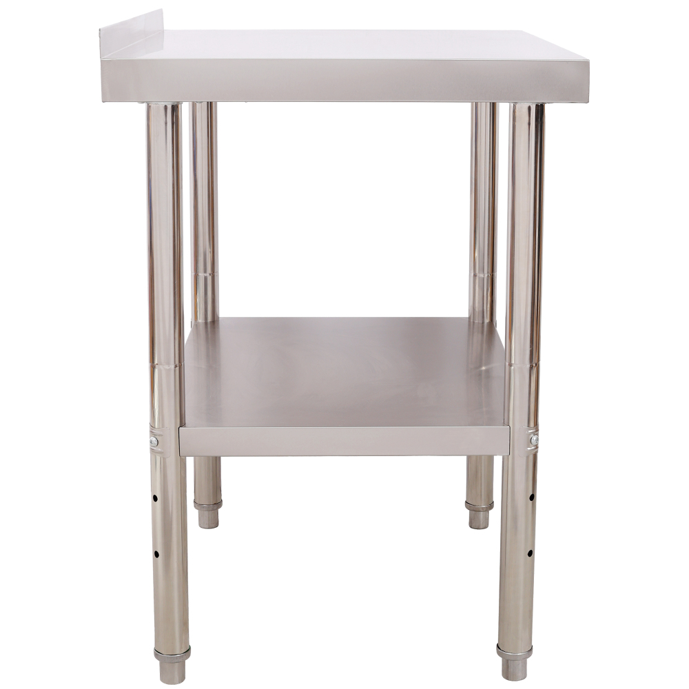 Stainless Steel Prep Table, 30 x 24x 35-1/2 Inch, 440lbs Load Capacity Heavy Duty Metal Worktable with Backsplash Adjustable