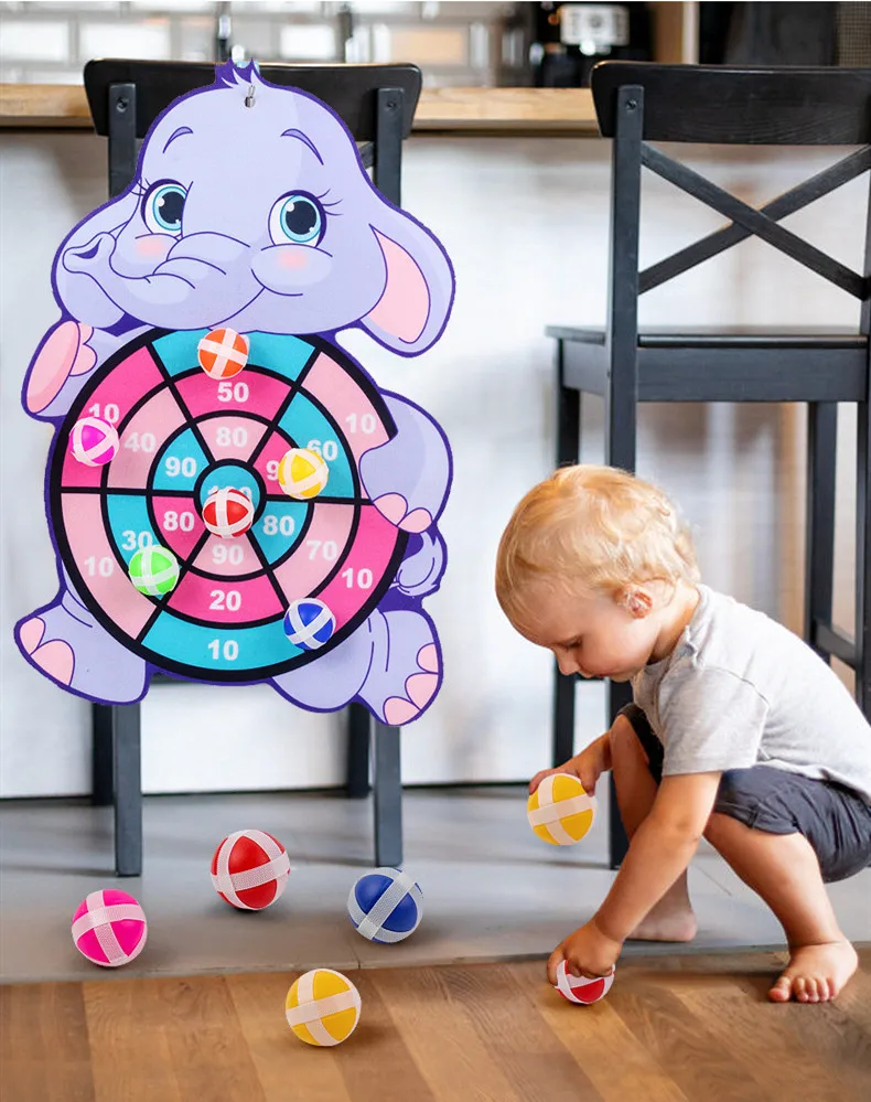 Jeu de fléchettes de sport d'intérieur Montessori pour enfants, cible de fronde, balle collante, jouet de lancer