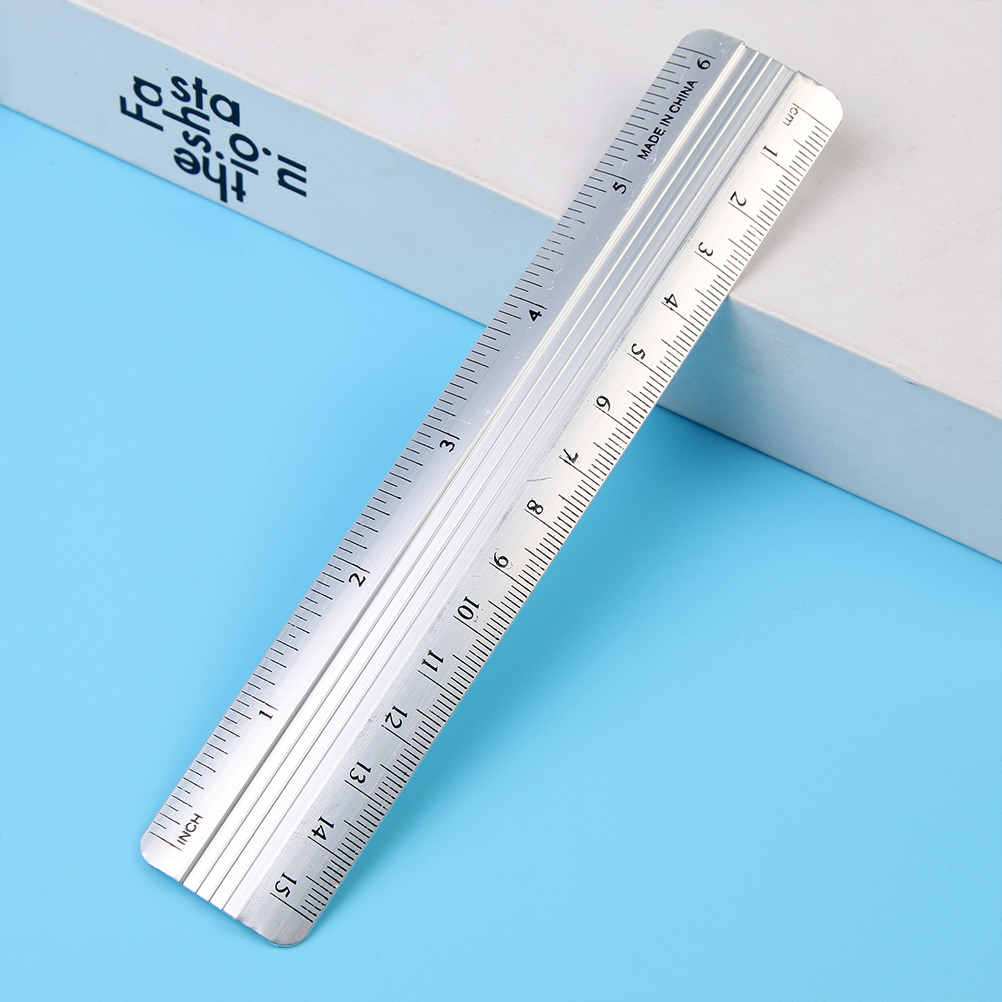 Portable Lightweight Metal Straight Ruler Aluminum Drawing Rulers Geometry Tool Kit School Supplies Drafting Supplies Precision