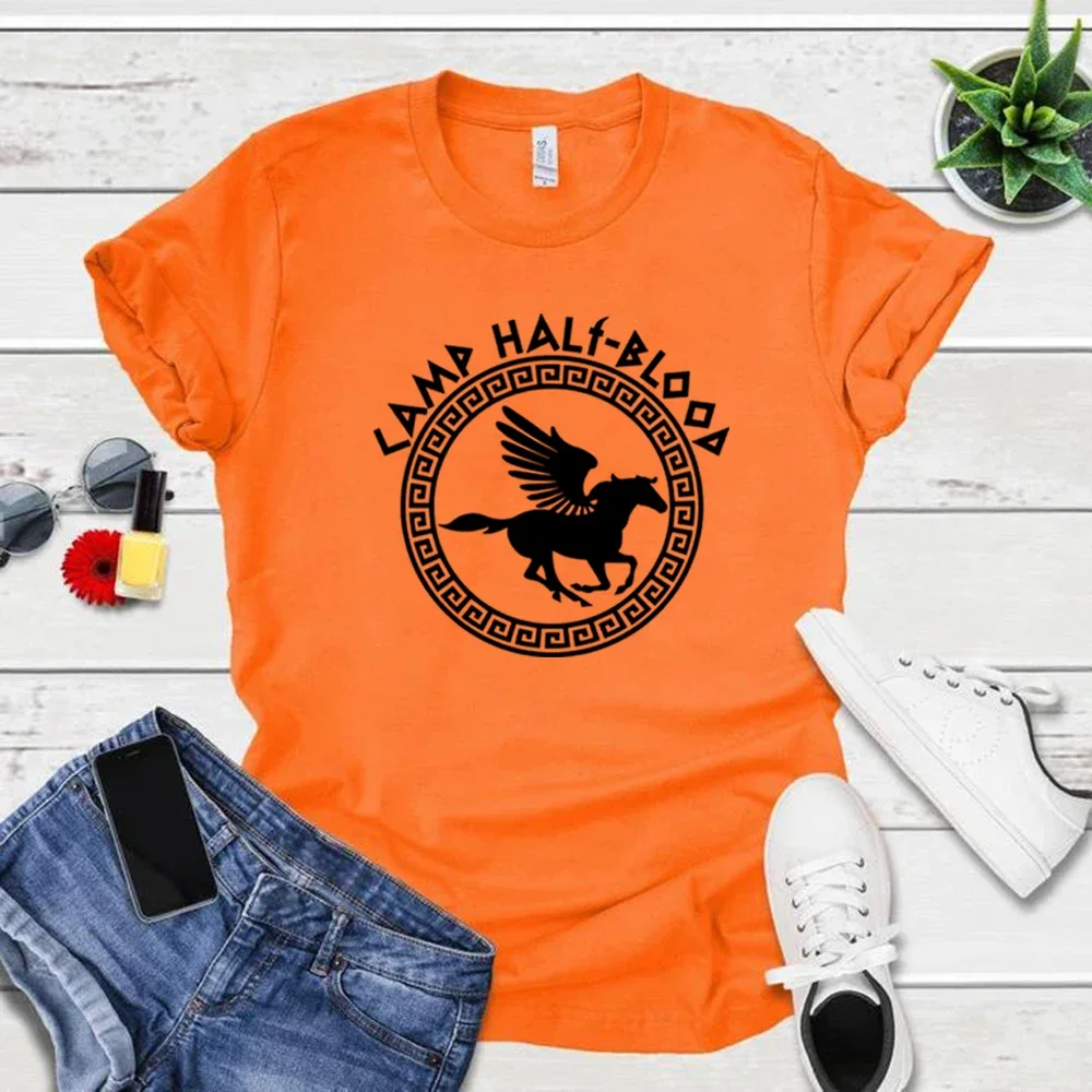 Trại Nửa Máu Áo Thun Nữ Mùa Thu Trại Huấn Luyện Game In Halloween Ma Thuật Tặng Percy Jackson Áo Sơ Mi Áo Thun Unisex Harajuku Tee