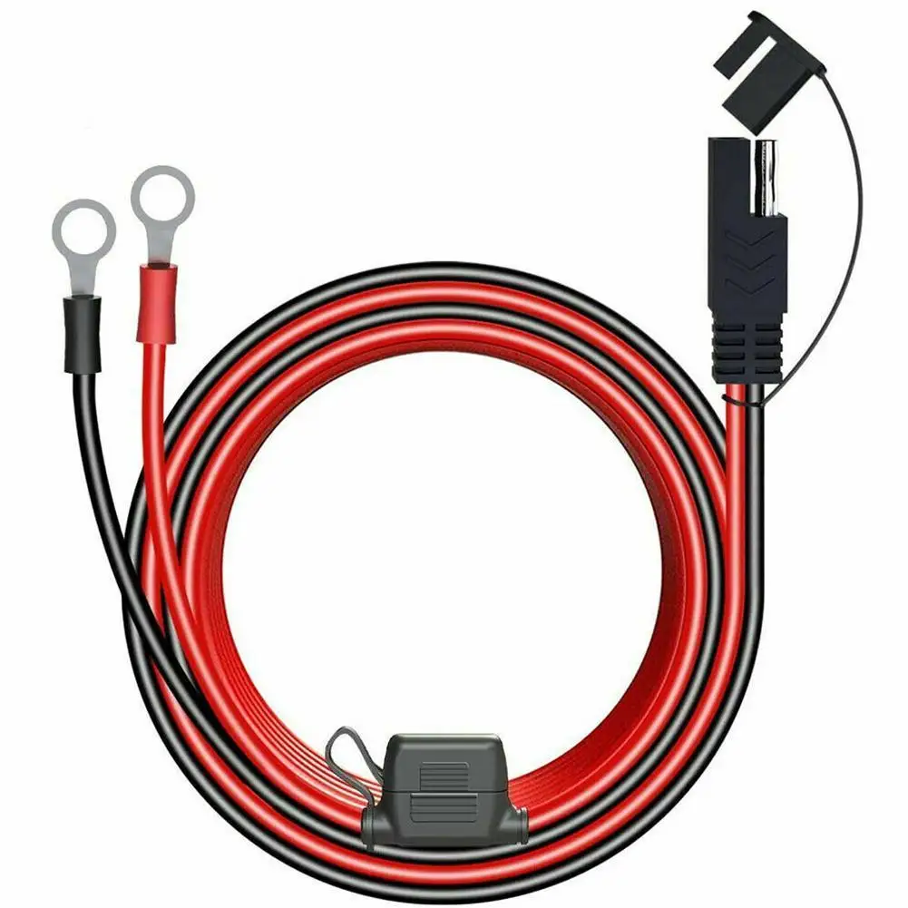Conector de Cable de extensión para cargador de batería, 16AWG, 0,6 M, 12V, Terminal Sae a O, mantenimiento, Cable de enchufe SAE