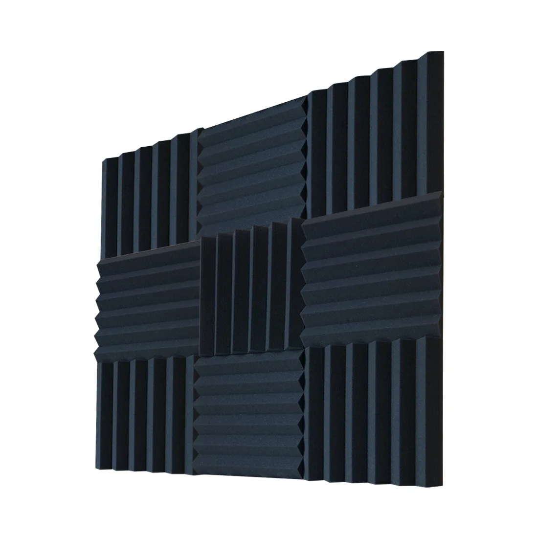 12er-Pack Akustikschaumplatten, 2,5 x 30 x 30 cm, schalldichte Schaumstoffplatten, hohe Verständnis und feuerbeständige schalldichte Keilplatten