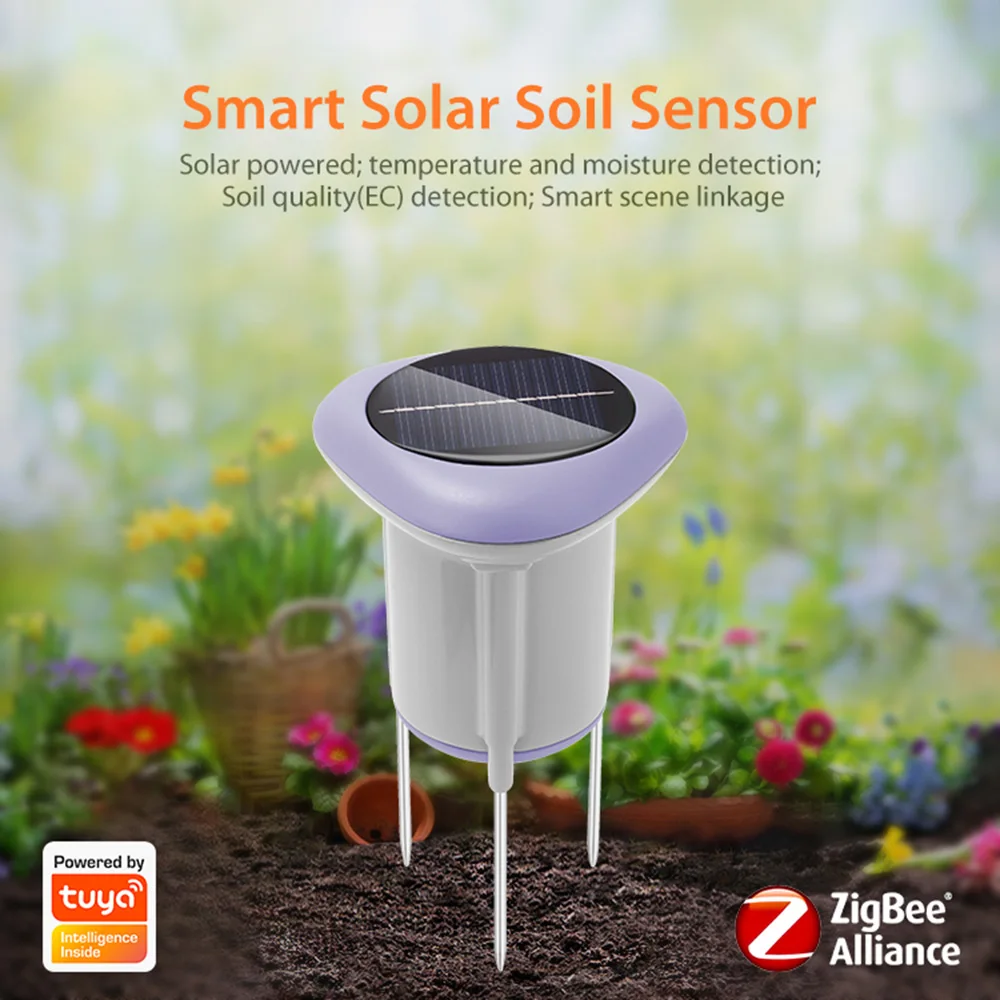 Sensor de suelo inalámbrico Tuya Smart Zigbee, temperatura y humedad, Control por aplicación, termómetro de suelo para jardinería