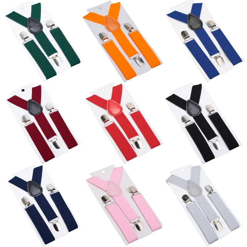 Effen kleur kinderbretels met mode kinderen jongens bretels meisjes elastische verstelbare bretels baby bruiloft stropdassen accessoires