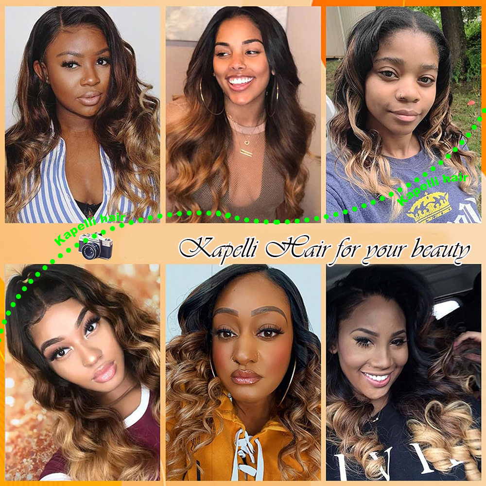 ボディウェーブバンドル人毛ブラジリアンヘア織りバンドルオンブルカラー 1B/427 バンドルバージンヘア生ヘアエクステンション 1/3/4 個