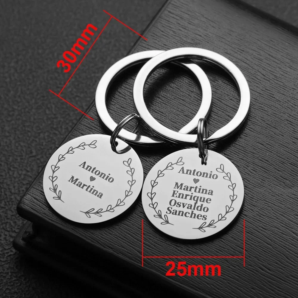 パーソナライズされたキーホルダーカスタマイズされた名前父の母の日パパパパママキーチェーンリング車のペンダント愛のギフト P026S