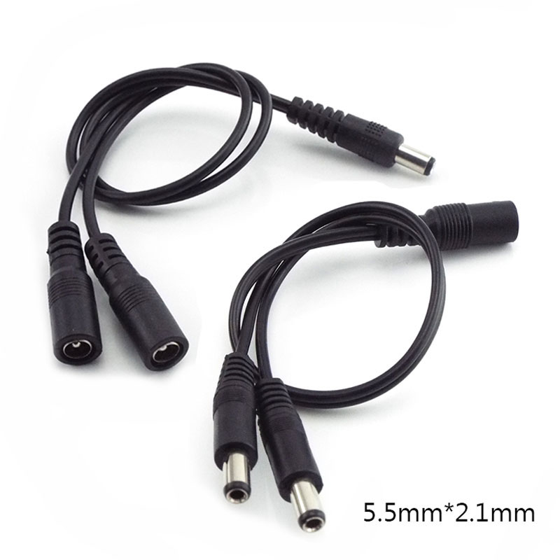 5,5 mm x 2,1 mm, 1 Buchse auf 2 männlich, weiblich, 2-Wege-Stecker, DC-Stecker, Netzteil, Splitterkabel für CCTV, LED-Streifen, Lichtadapter, W1