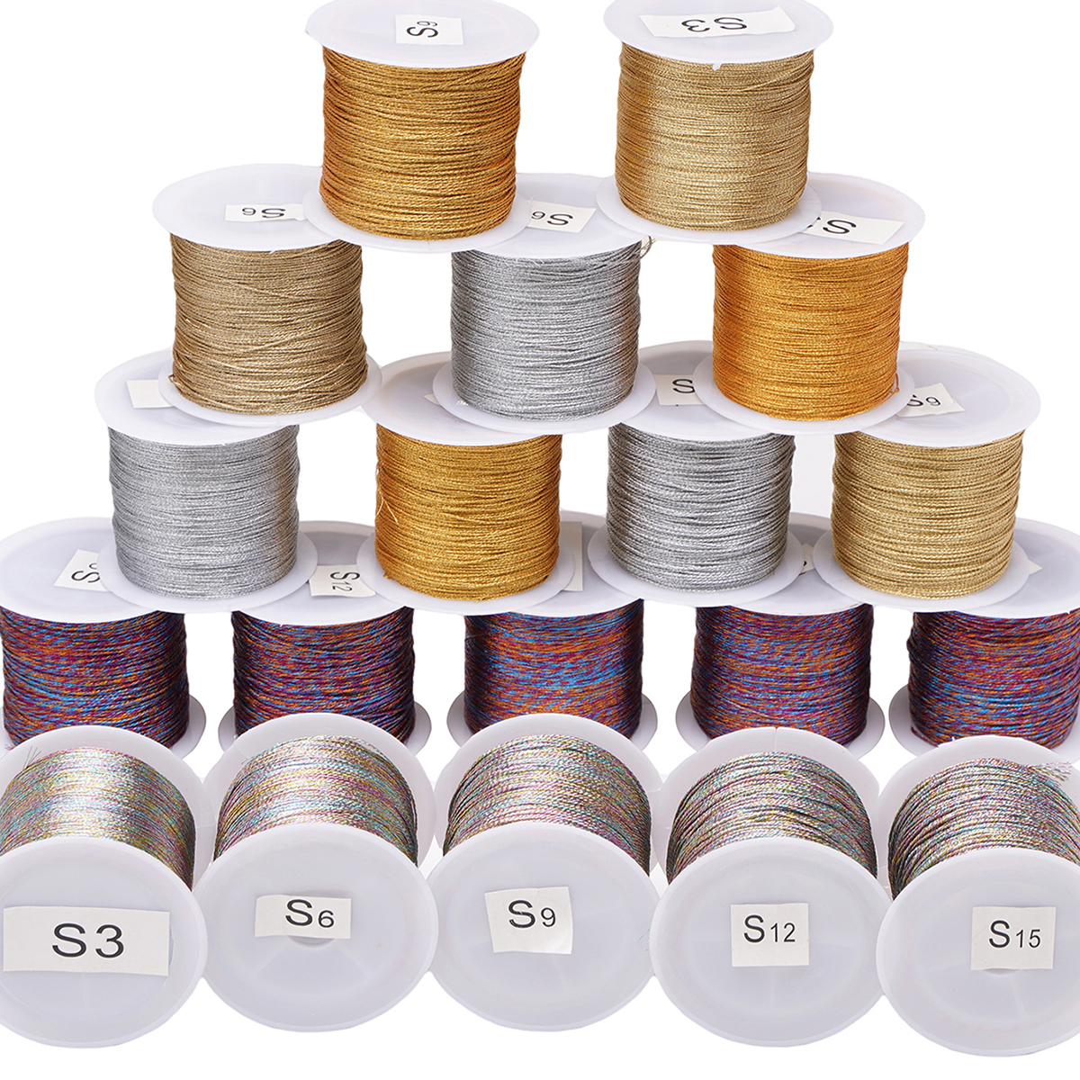DIY用ナイロン編組ロープ、手作りジュエリー、ブレスレット、ネックレス、糸装飾、中国結び、0.2mm、0.4mm、0.6mm、3ストランド9ストランド