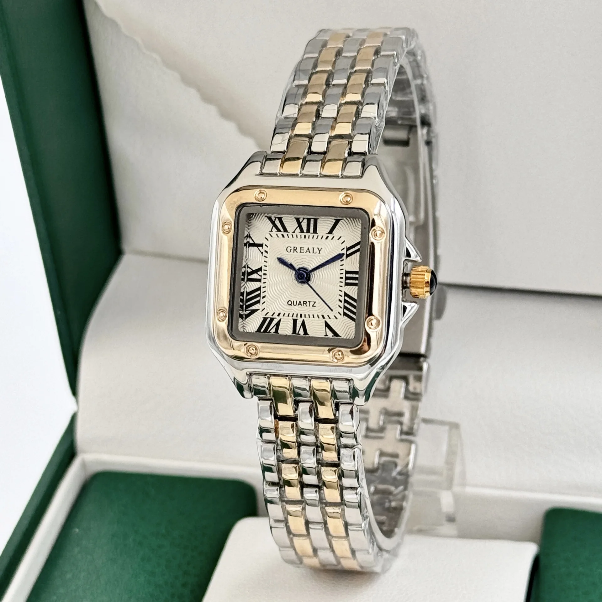 Montre à Quartz pour femmes, mode 2026, calendrier, acier inoxydable, luxe, horloge d'affaires (sans boîte)