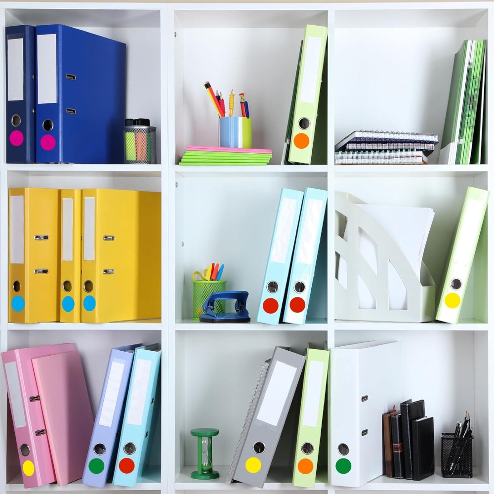 10 シートカラードットステッカーラウンドカラーコーディングラベルポルカサークルドットラベルステッカーオフィス、教室パーティーの装飾