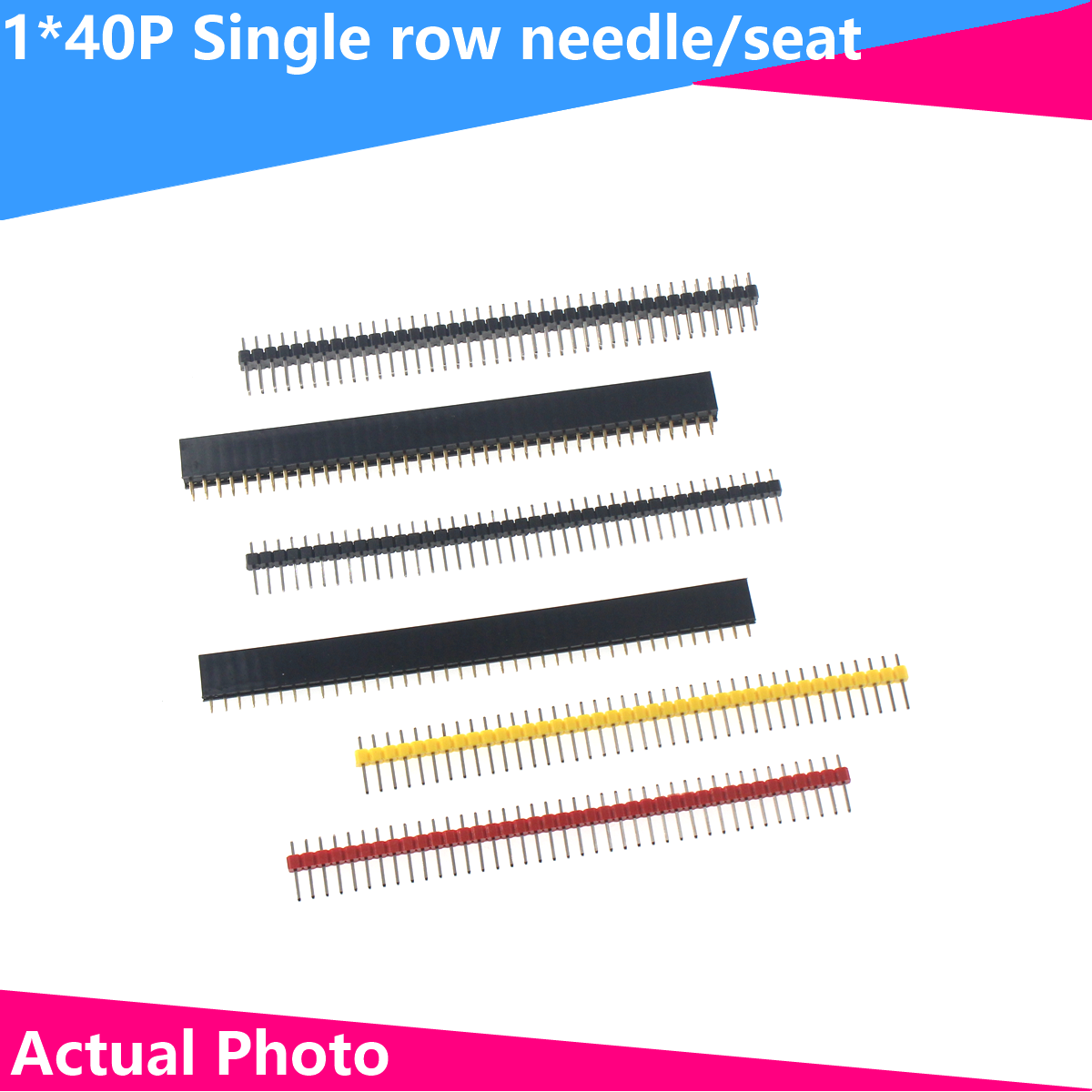 20/10/5/2PCS 1x40 2x40 Pin 2.54 mm Right Angle Single double Row Pin Header Male 90 degrees Needle Connector 2.54mm 1*40 2*40