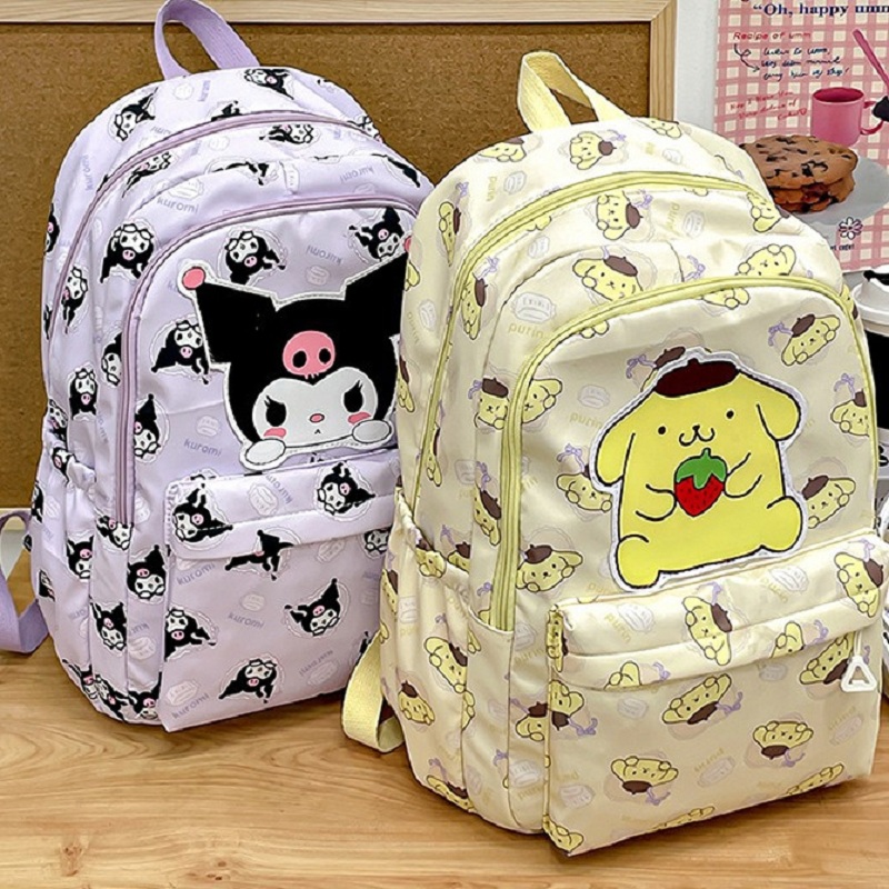 Sanrio Schultasche Anime Kuromi Cinnamoroll My Melody Pochacco Studentenrucksack Schultasche Große Kapazität für Kinder Mädchen Jungen