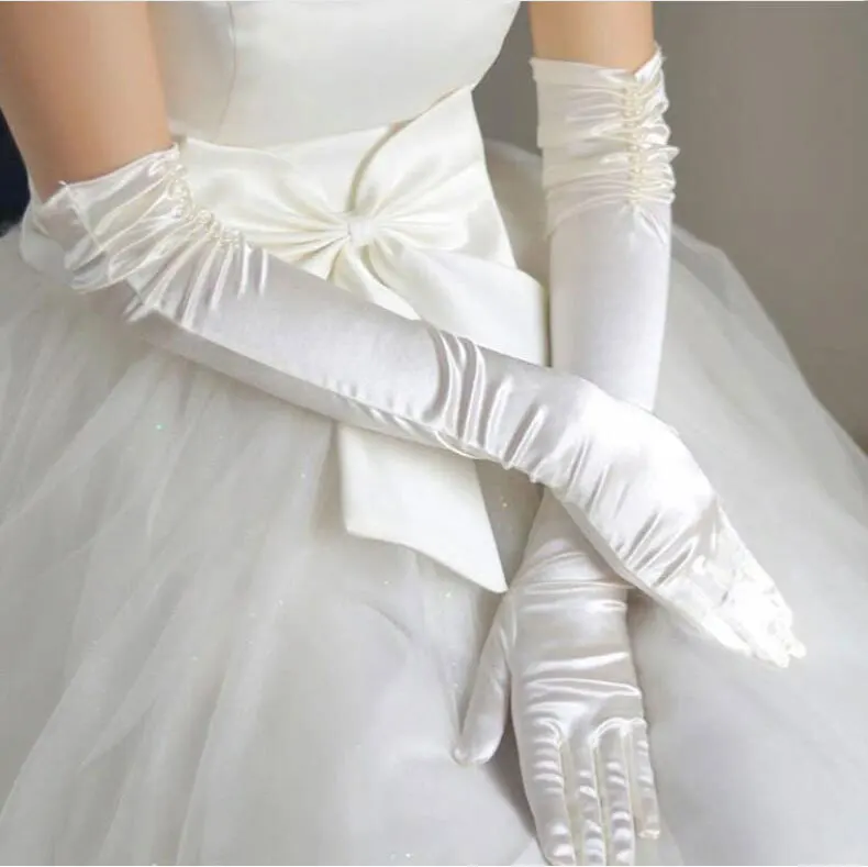 ขายส่งถุงมือเจ้าสาวลูกปัดนิ้วถุงมือเจ้าสาว Guantes อุปกรณ์จัดงานแต่งงาน 2025