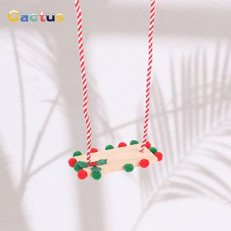 Casa de muñecas en miniatura para niños, 1 piezas, 1:12, simulación de elfo en estante, columpio para estantería de navidad, accesorios de juguete DIY