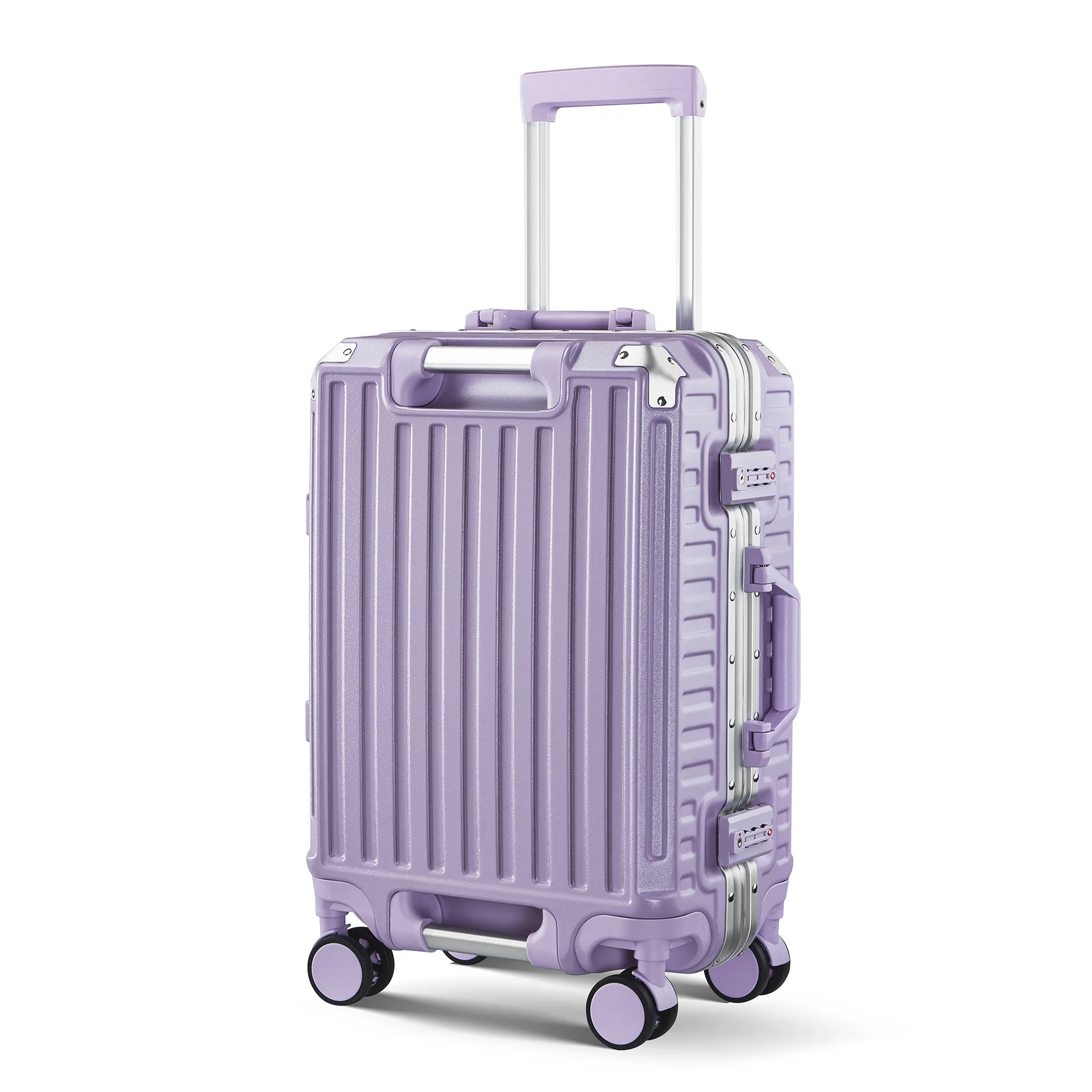 ใหม่กรอบอลูมิเนียมกระเป๋าเดินทางแบบ Double Handle Universal Wheel Boarding Bag รถเข็นกระเป๋าเดินทางพร้อมรหัสล็อค