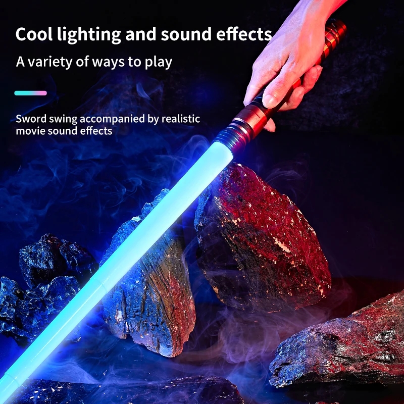 75cm RGB Lightsaber 2 in 1 7 colors Party Glow Swords Light Saber for 3+ Kids Laser Sword Toy