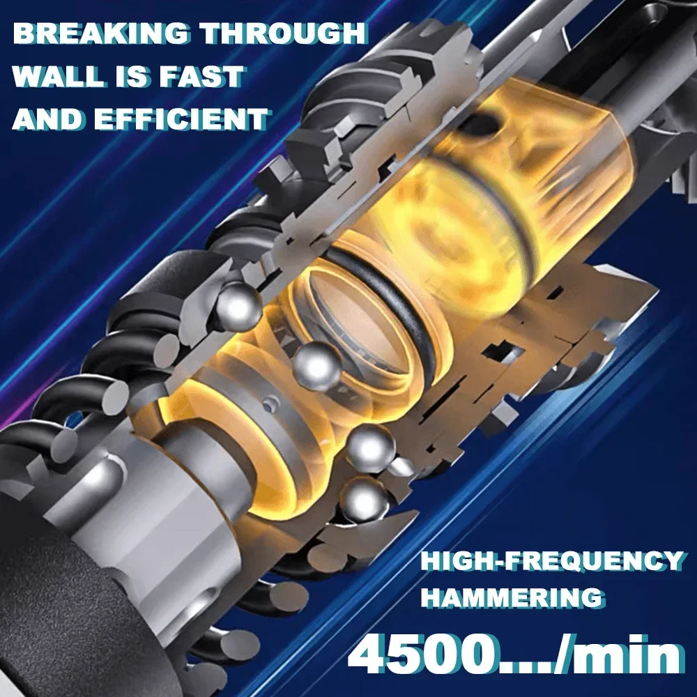 PATUOPRO 36mm Brushless Rotary Hammer Drill 2-Mode 10J Cordless Electric Hammer Drill Handheld Power Tool For Makita 18V Battery