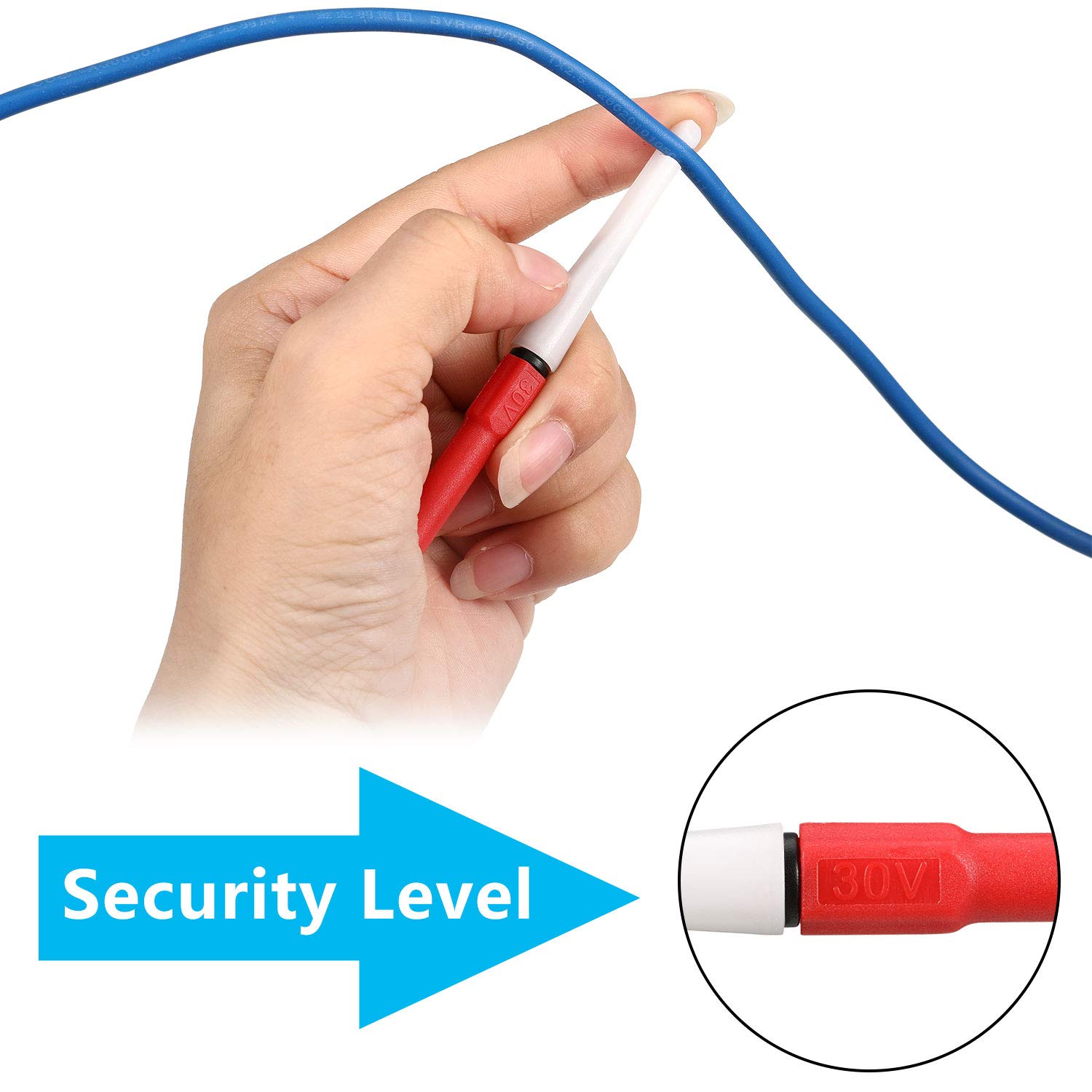Juego de prueba de multímetro de 19 piezas, sondas traseras de aislamiento automotrices para prueba de multímetro, enchufe tipo banana, probador de coche