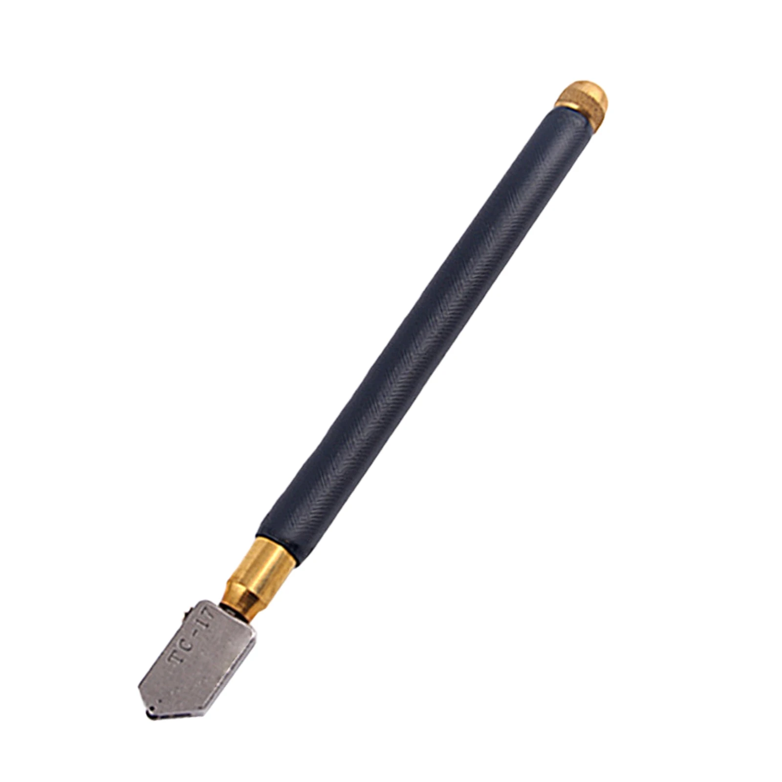 TOYO TC-17 cortador de vidrio y aceite mango de Metal herramienta de corte de cabeza recta de diamante nuevo negro 17,5 cm