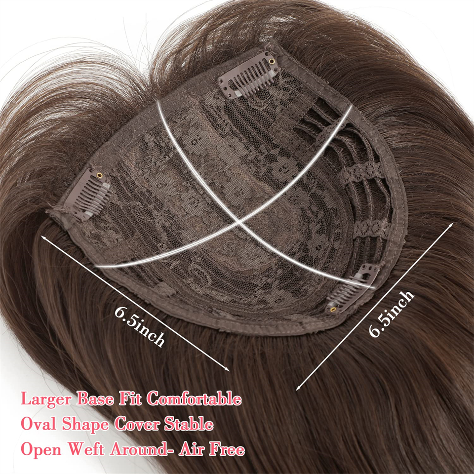Forlisee toppers de cabelo para mulheres, 13 '', topper de cabelo com franja para desbaste, postiços sintéticos, extensão de cabelo