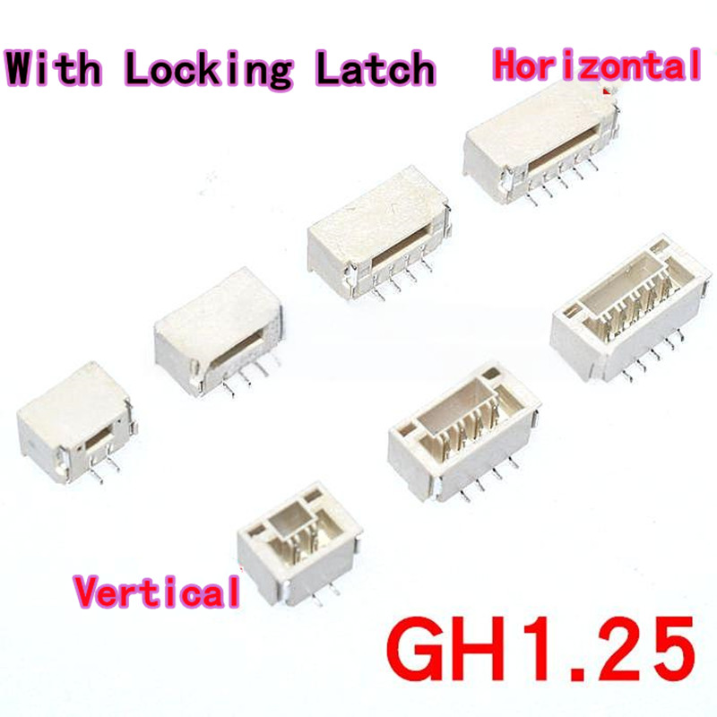 20 Stück GH1,25 mm Rastermaß mit Verriegelungsriegel, horizontale/vertikale SMD-Buchse, 2P/3P/4P/5P/6P/8P
