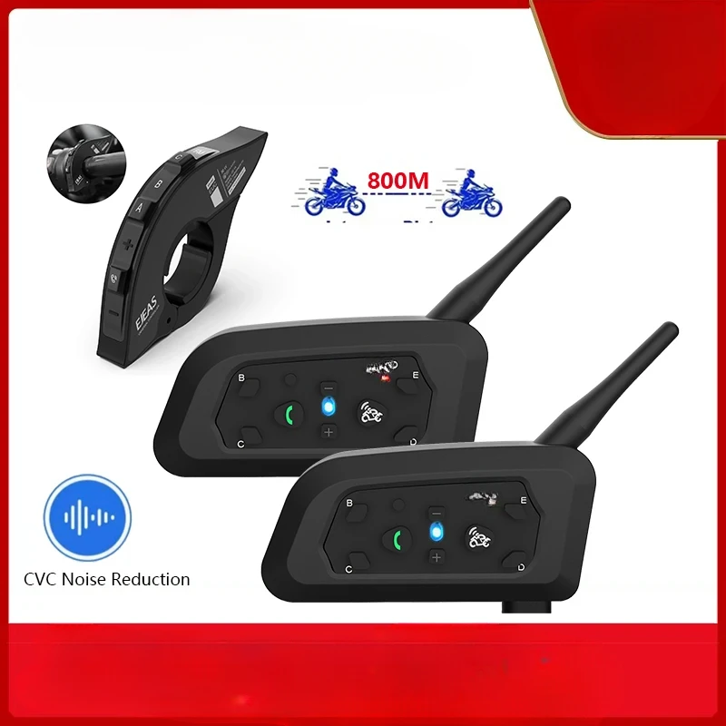 1/2Pcs EJEAS V6 Pro + Motorrad Bluetooth Helm Headset Intercom Entfernung 800M Musik Player Wasserdicht IP67 unterstützung EUC Typ-C