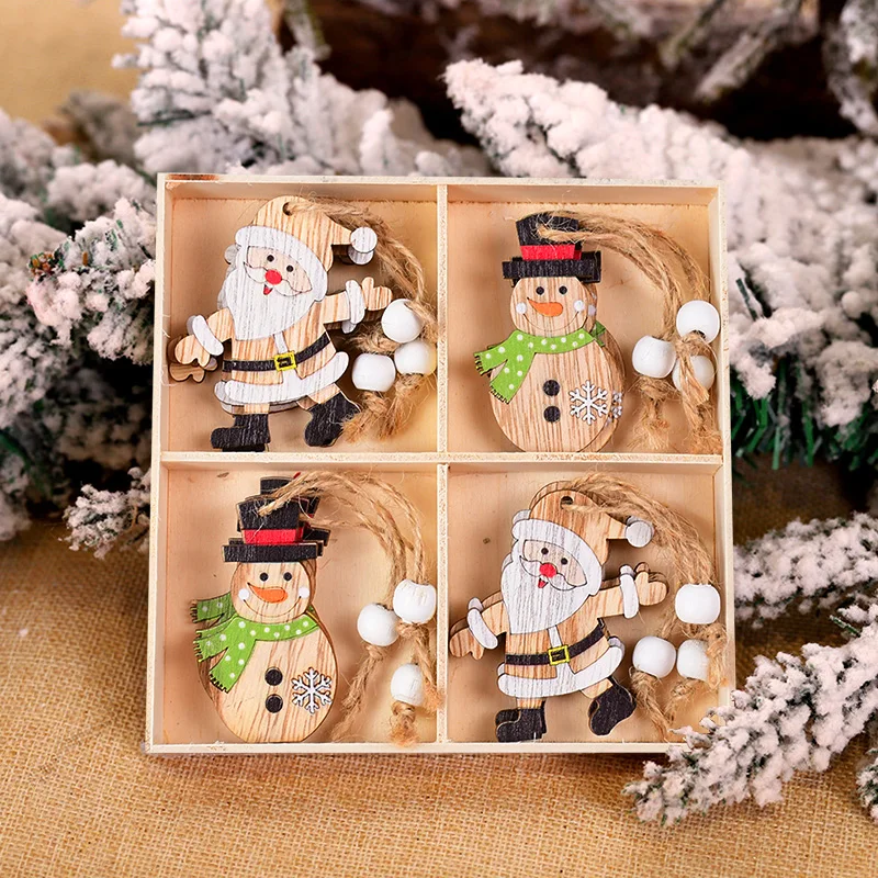 12/9 Chiếc Giáng Sinh Gỗ Mặt Dây Chuyền Bông Tuyết Xmas Cây Treo Đồ Trang Trí Đồ Dùng Trang Trí Giáng Sinh Cho Nhà Navidad Tặng Năm Mới 2023