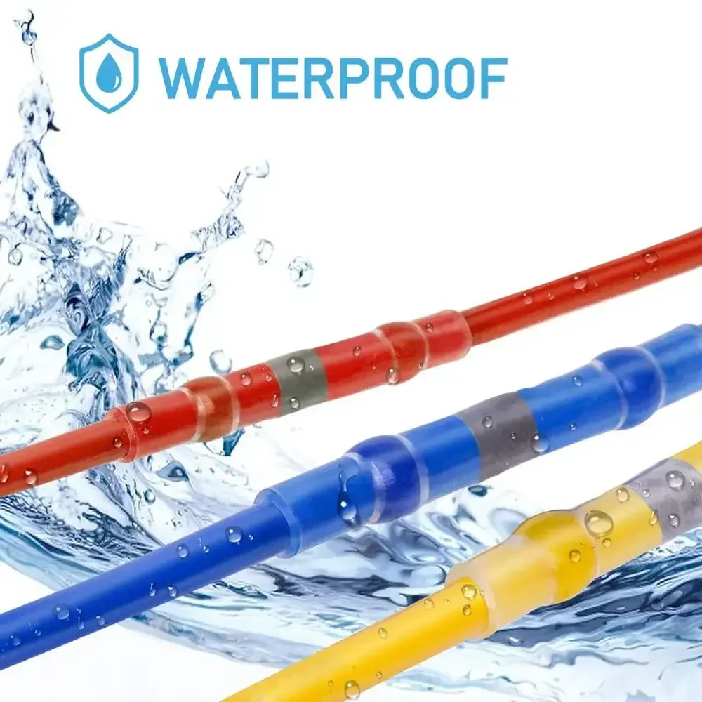 20-100Pcs Waterproof Heat Shrink Tube with Solder Insulated Electrical Wire Terminal Butt Splice Solder Electric Connector Set