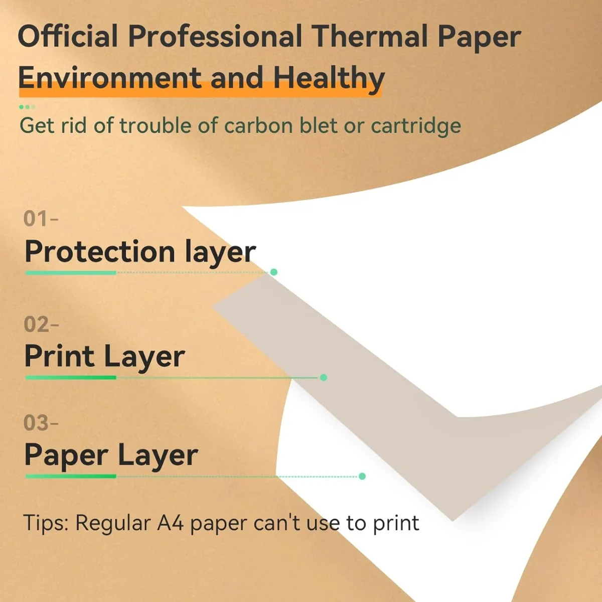 2 walcowane papier do drukarki termiczne PeriPage A4 zapewniające długotrwałą Cal 8.5X11 do drukarki obrazowej A40 przenośna drukarka do telefonu