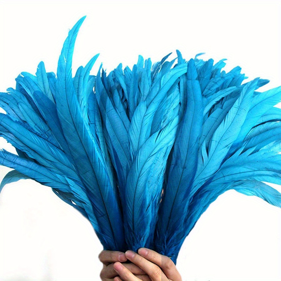 Голубое озеро, 50 шт., перья с хвостом петуха для поделок, карнавальная одежда, аксессуары для костюмов, принадлежности для декора, перья
