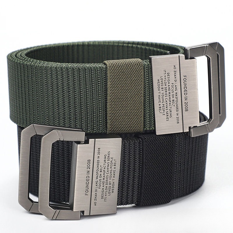 Cinto ajustável com fivela de liga masculina, lona de caça, tiras de cintura de nylon para jeans, cinto esportivo casual ao ar livre para estudantes