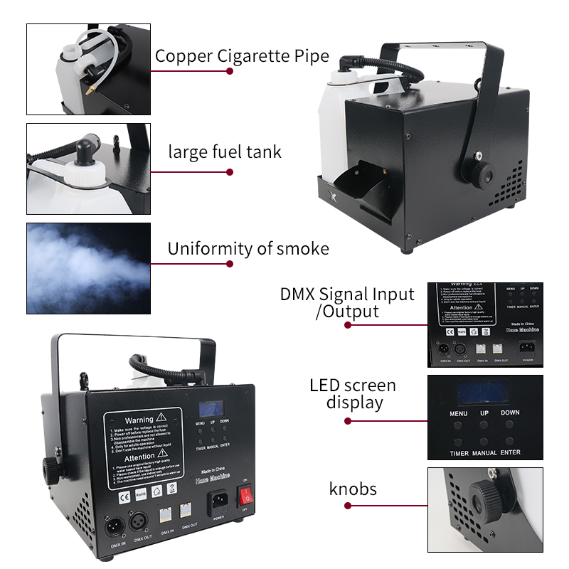 500W/1000w maszyna do dymu etap DMX512 maszyna do zamgławiania DJ film ślubny załoga las efekt mgły Fogger za pomocą cieczy atomizującej