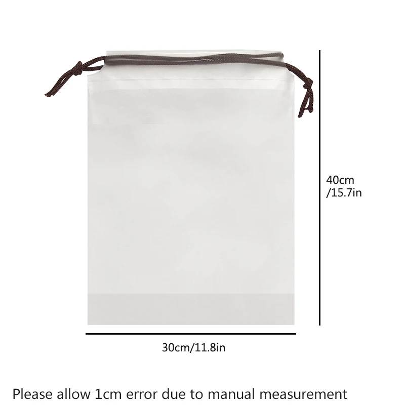 10pcs Drawstring pocket, shoe and sock storage bag, transparent visible debris storage bag