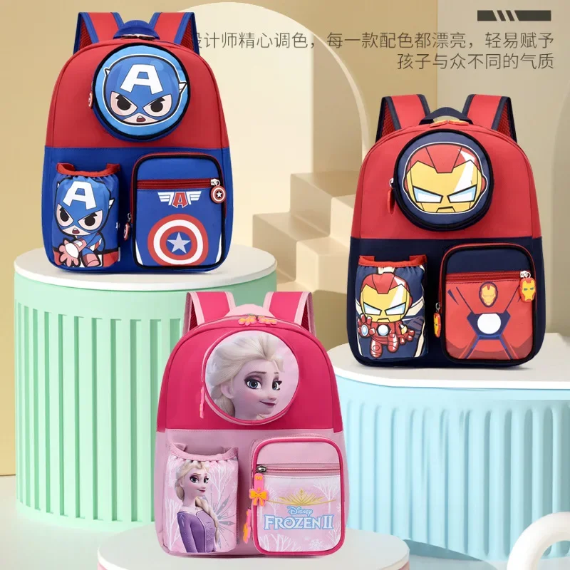 Mochilas escolares para meninos e meninas de 3 a 9 anos, mochilas escolares para crianças de desenho animado, mochila de princesa elsa
