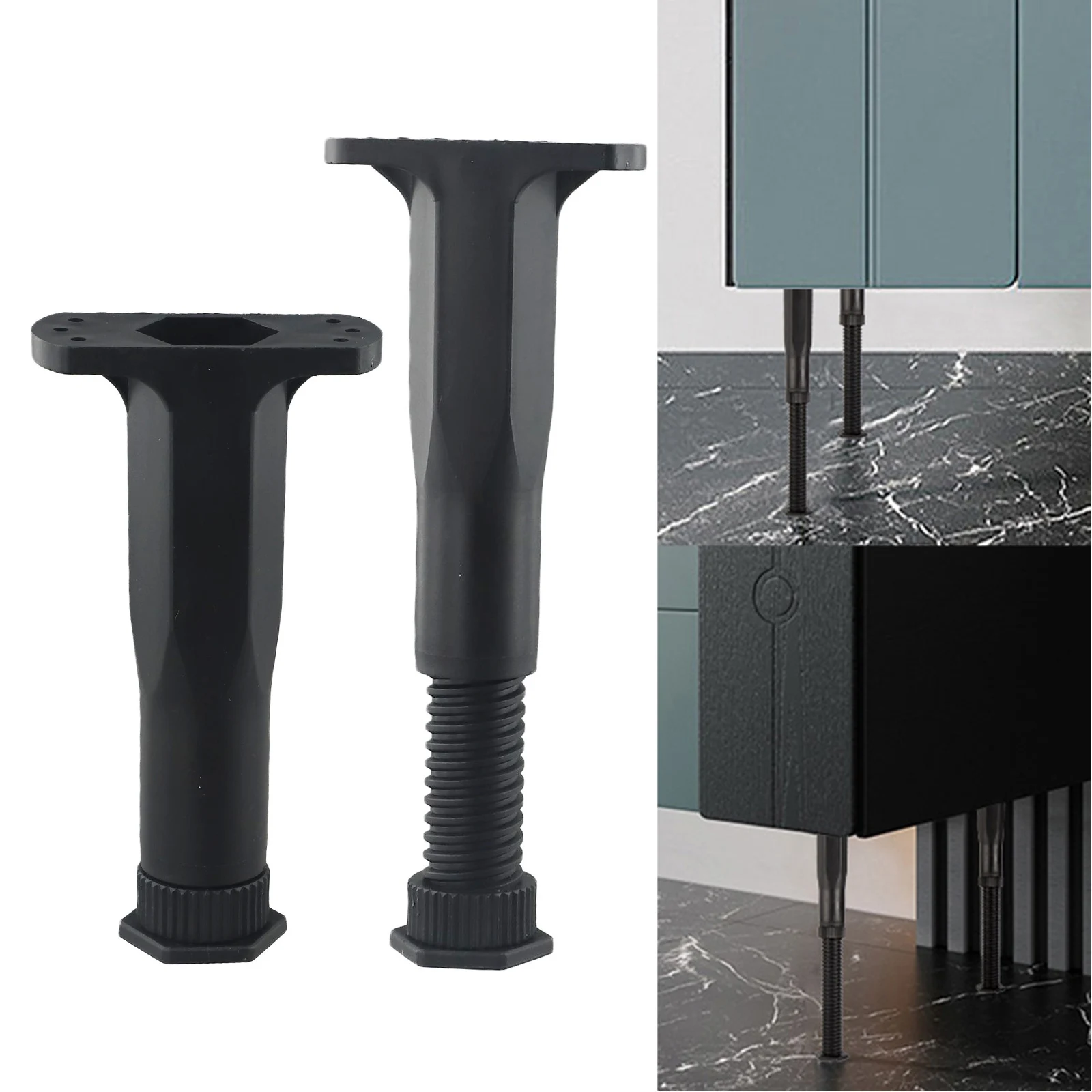 Piedini per hardware per mobili Supporto per supporto per mobili telescopico Supporto in acciaio in plastica Staffa di rialzo regolabile Supporto per trave del letto