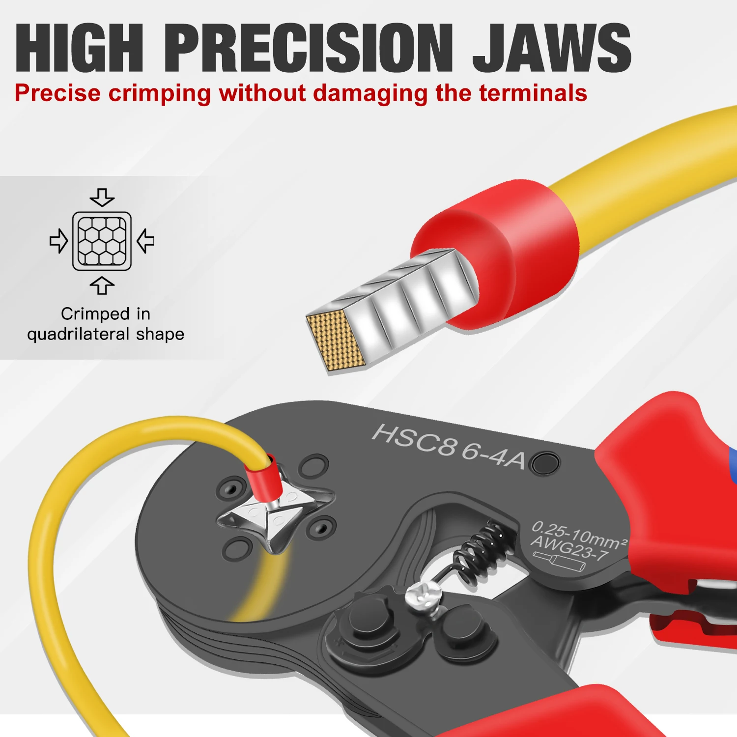 Ferrule Crimping Tool HSC8 6-4/6-6 Electrical Crimper Plier For Wire End Crimp Tube Terminals Electrical Circuit Repair