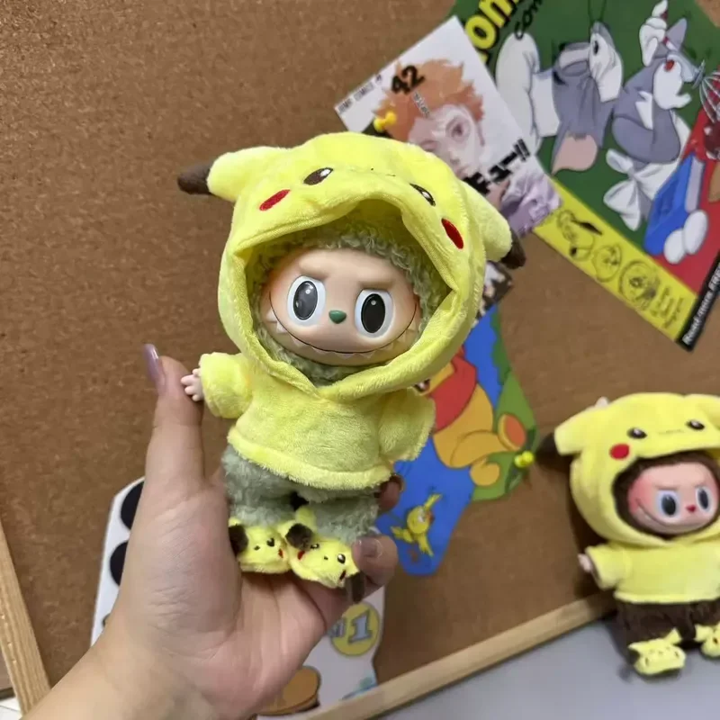 Neue Mini Plüsch Puppe Kleidung Set Nette Pikachu Anzug Cartoon 17 cm Labubu Vinyl Puppe Kpop Idol Puppe Kleidung Zubehör