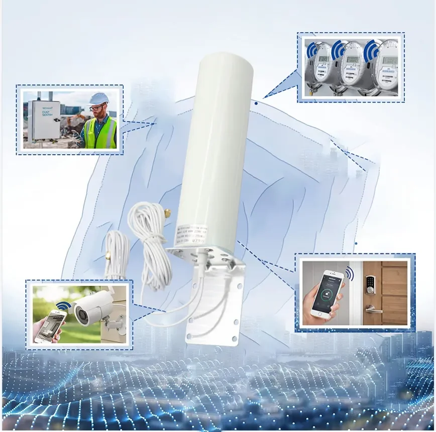 2*2 케이블 TS9 SMA RPSM 남성 5G 4G LTE 3G GSM IP67 Mimo 실외 방수 공중 28dbi 옴니 WiFi AP 증폭기 라우터 안테나