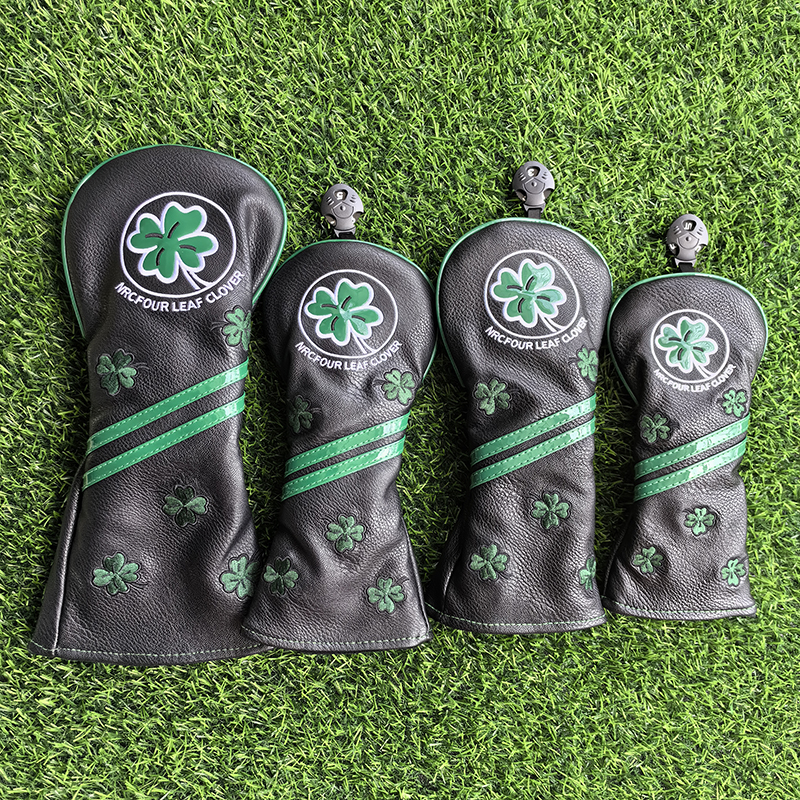 ฝาครอบกอล์ฟคลับ Headcovers ไม้ไดร์เวอร์แฟร์เวย์ Woods HYBRID COVER กอล์ฟคลับหัวแขนป้องกัน Four-Leaved Clover