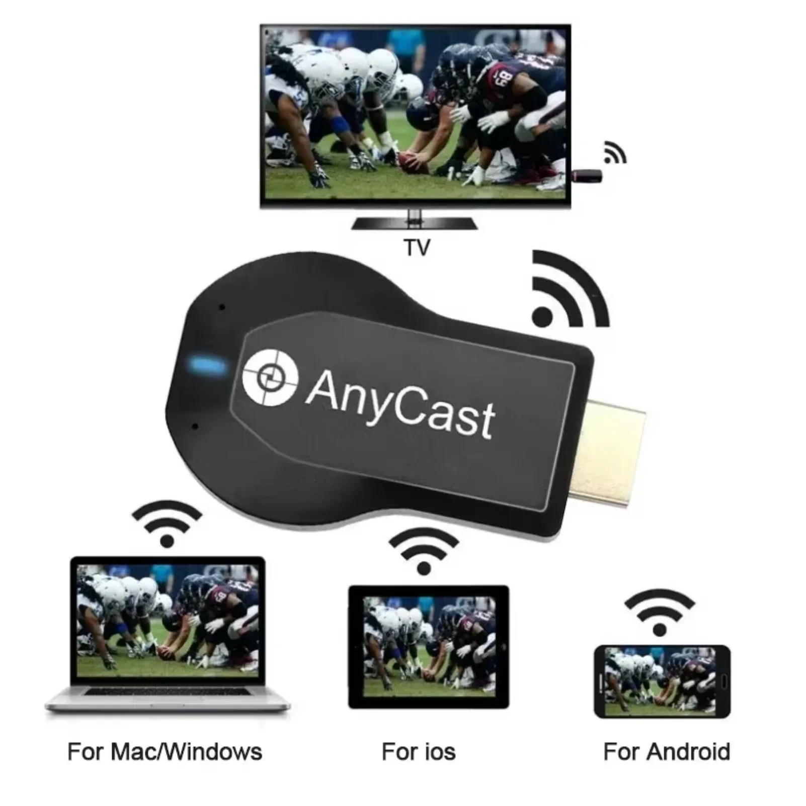 VIKEFON 4K 1080P M2 Plus Wireless WiFi Display HDMI-Kompatibel TV Dongle Empfänger für DLNA Airplay Miracast für AnyCast für IOS