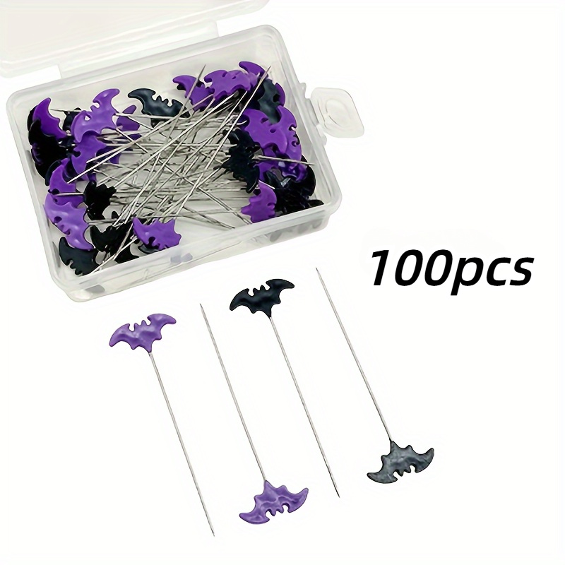 100 Stück mehrfarbige Stickerei-Fledermaus-Nähnadeln-Set für DIY-Bastelarbeiten und Dekorationen