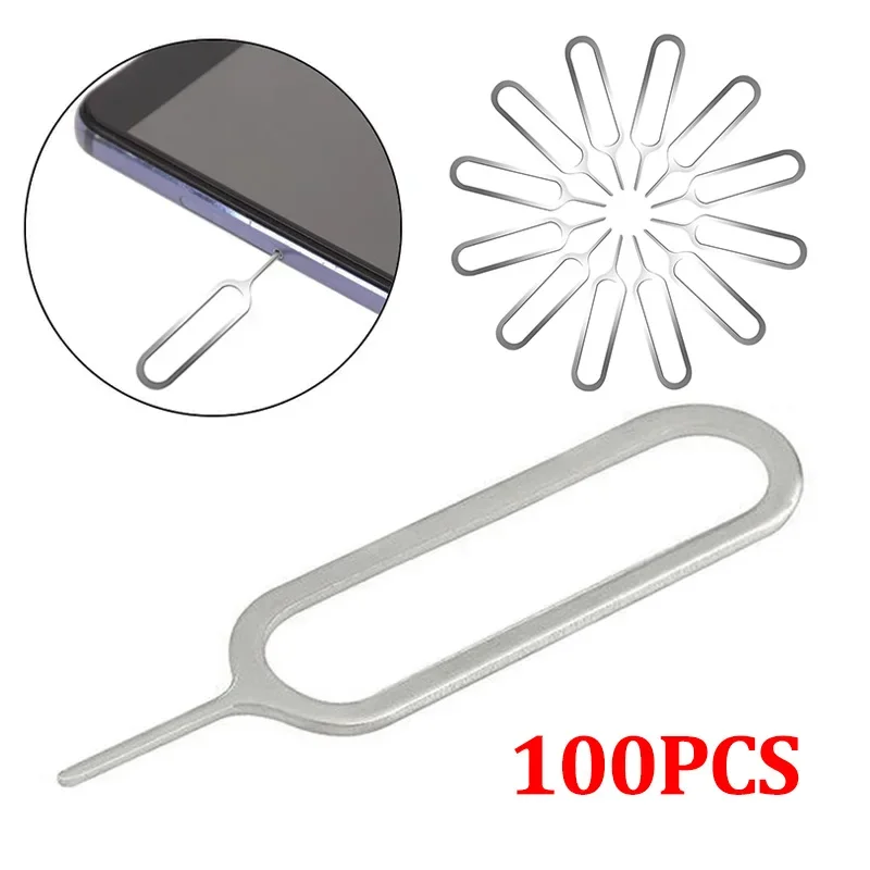 1-100PCS Sim Karte Metall Auswerfer Werkzeug Telefon Sim Karte Tray Pin Nadel für IPhone Samsung Universal Handy simKarte Tray Pin