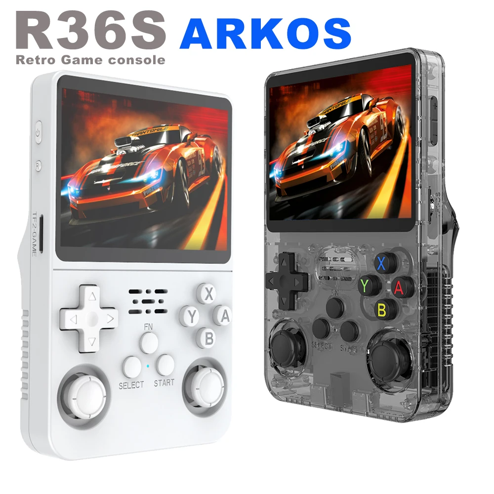 Original R36S tragbarer Handheld-Gamecontroller mit 3,5-Zoll-HD-Bildschirm, wiederaufladbarem Akku – perfektes Weihnachtsgeschenk für Gamer