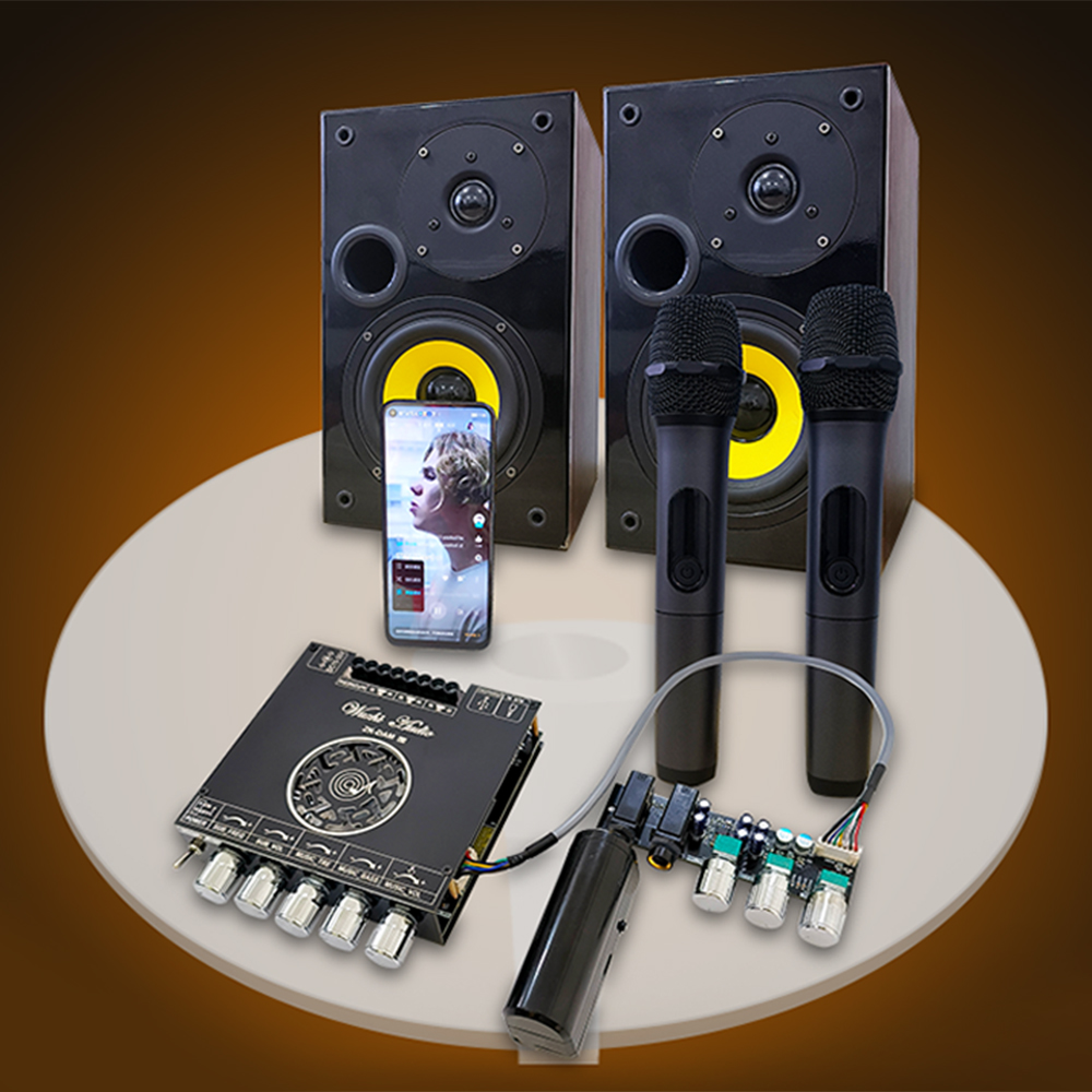 DC15-36V ZK-DAM-L1 Geïntegreerde 2.1-Kanaals Bluetooth Versterkerbord Voor High - Power Karaoke Zangmicrofoon.