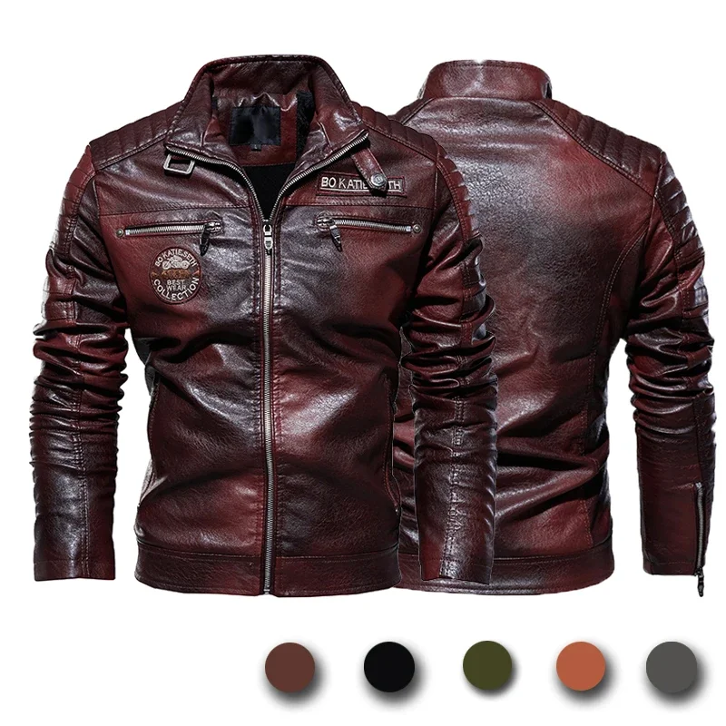 Novas jaquetas de couro masculinas outono e inverno casual motocicleta fino jaqueta do plutônio motociclista couro alta qualidade moda casaco quente