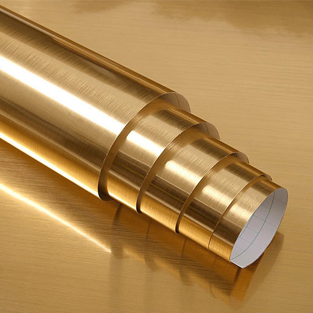 PVC 金属起毛ゴールドシルバー取り外し可能な壁紙装飾フィルムビニール防水耐油家電キッチンエレベーターステッカー