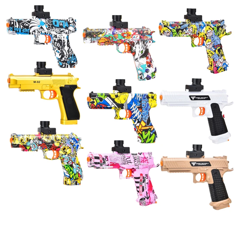Giocattolo da esterno per bambini Pistola gel elettrica Pistola a proiettile con sfera d'acqua Gioco estivo Tiro ad acqua Gioco interattivo per feste Bambini Adulti