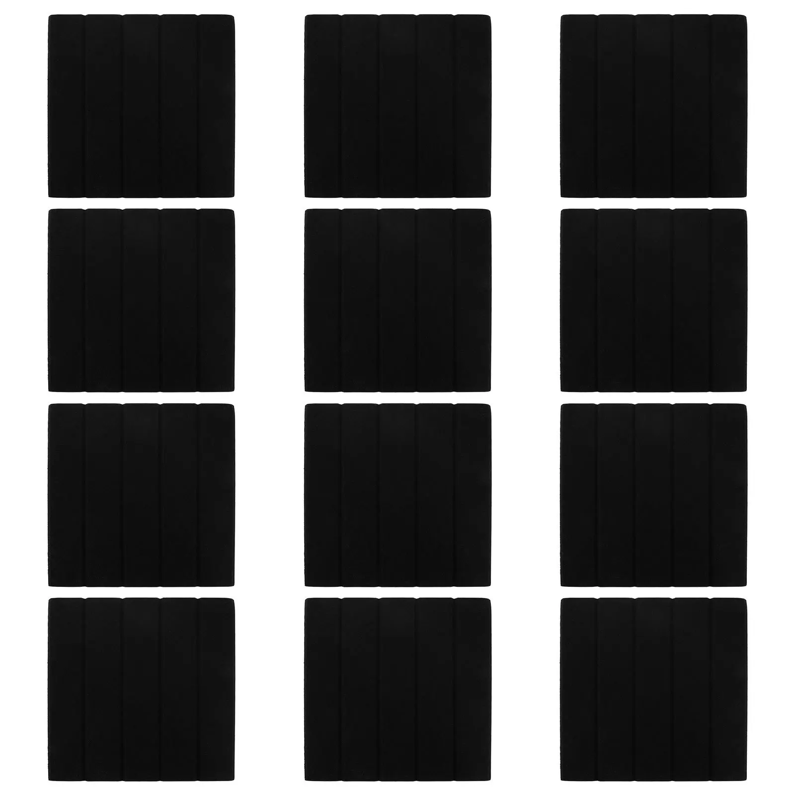 12pçs painéis de absorção de som para paredes, tetos, listra vertical, placa de isolamento acústico de polietileno, escritório, estúdio, quarto