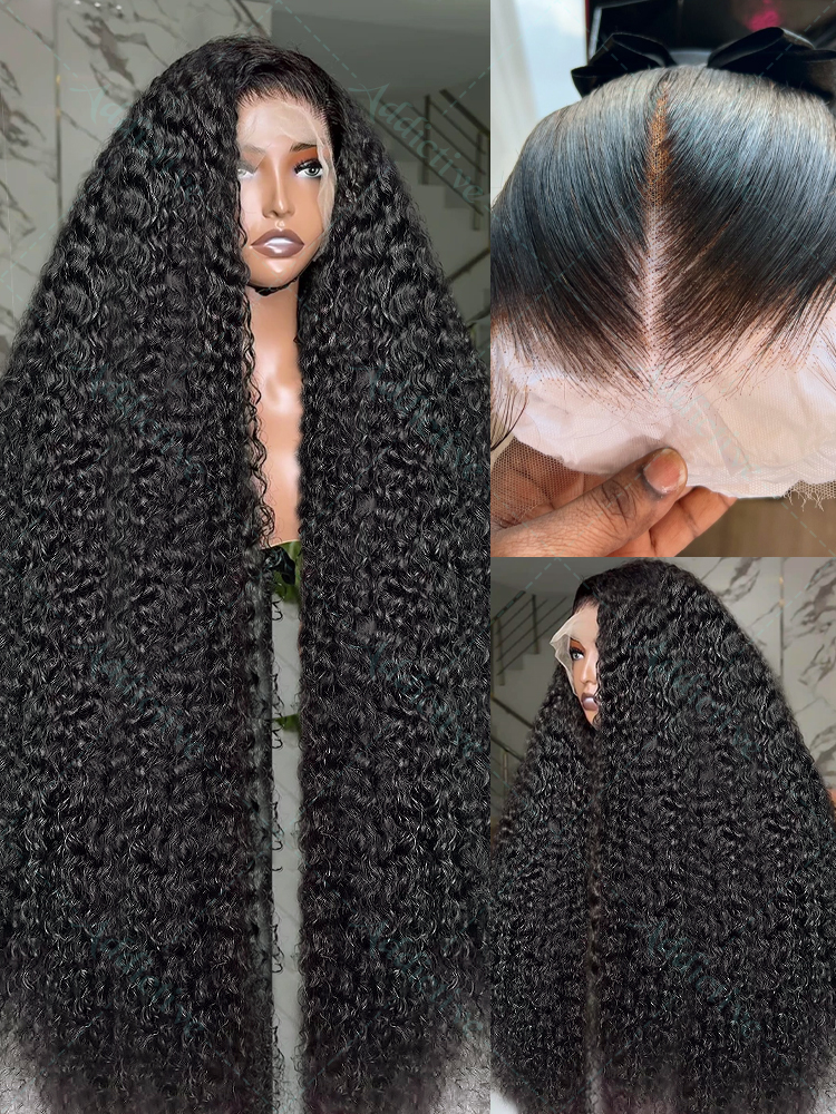 250% 딥 웨이브 13x6 HD 레이스 프론트 인간의 머리 가발 투명 브라질 30 40 인치 워터 웨이브 13x4 레이스 정면 가발 여성용